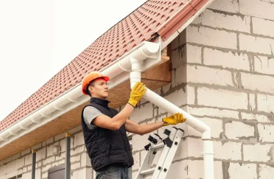 Pose et remplacement de gouttières à Léning